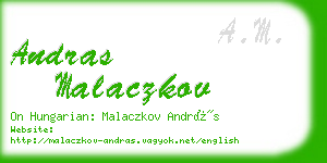 andras malaczkov business card